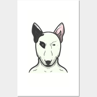 Cute Bull Terrier Dog Posters and Art